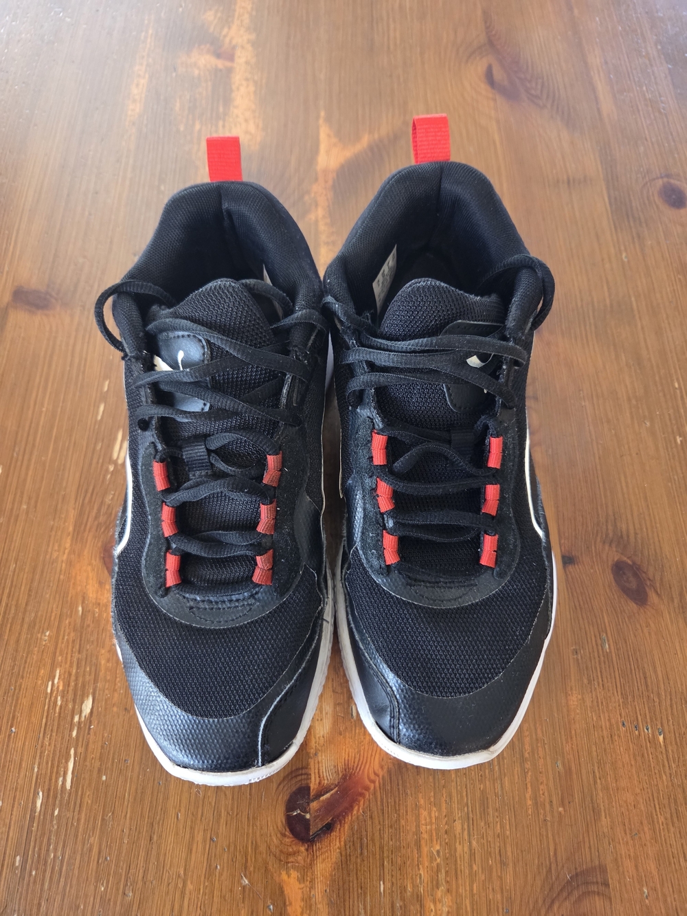 Puma Men's Black Athletic Sneakers with Red Accents